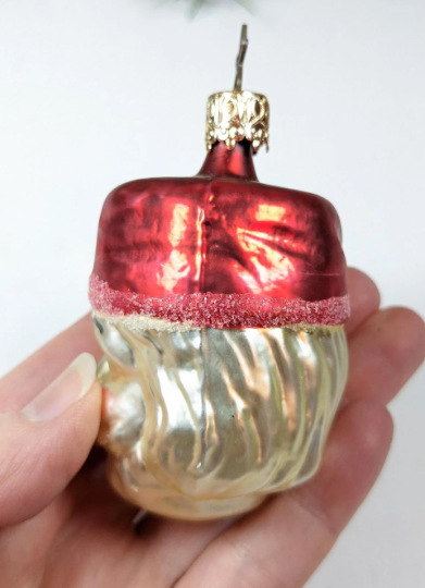 Vintage Inge Glas Santa Head Ornament