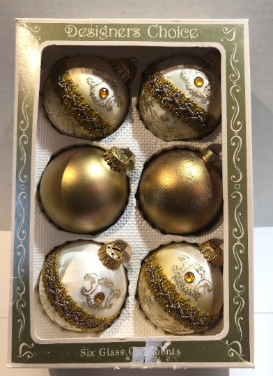 Vintage Krebs Gold Christmas Ornaments