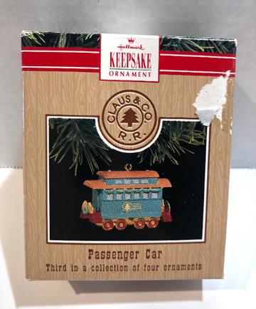 Vintage 1991 Hallmark Passenger Car Christmas Ornament