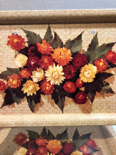 Vintage Metal Basketweave Serving Trays