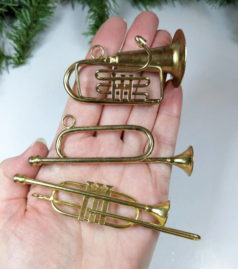 Vintage Metal Musical Instrument Christmas Ornament