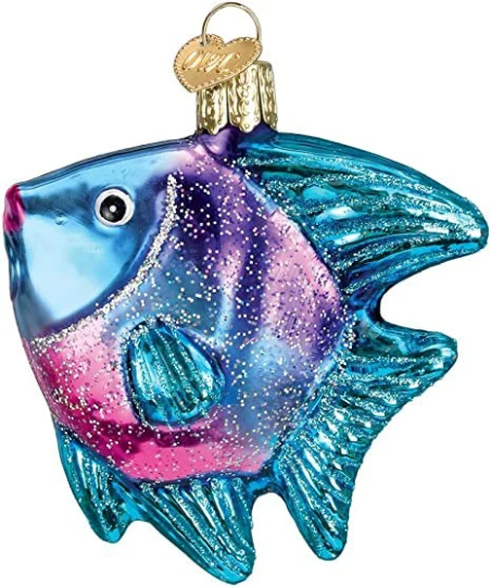 Tropical Fish Old World Christmas Glass Ornament