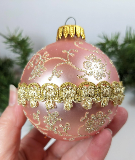 Pastels and Gold Victorian Christmas Ornaments