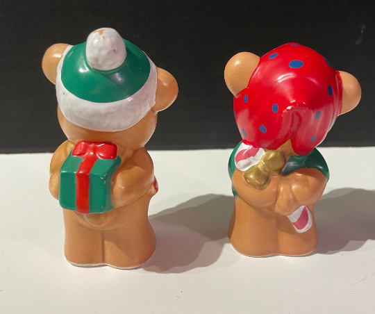 Vintage Ceramic Kissing Teddy Bear Figurines