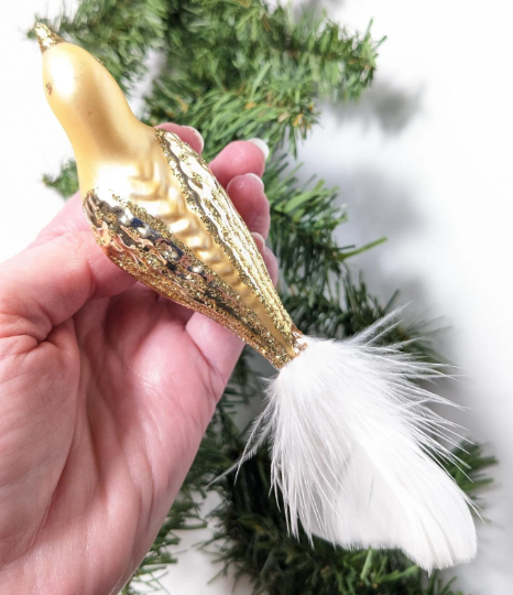 Gold Bird Clip-on Christmas Ornament