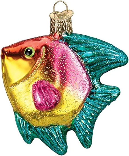 Tropical Fish Old World Christmas Glass Ornament