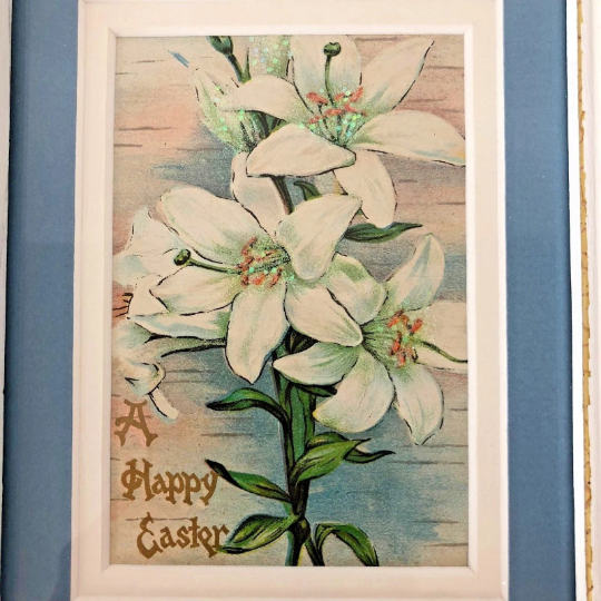 Vintage Framed 1907 Easter Card