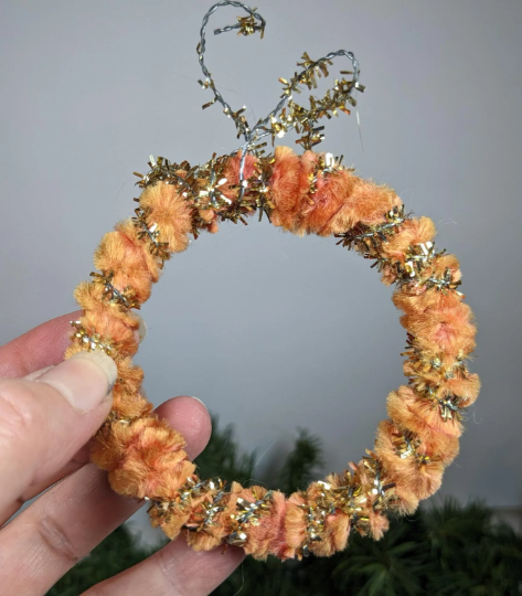 Vintage Chenille Pipe Cleaner Wreath Ornaments