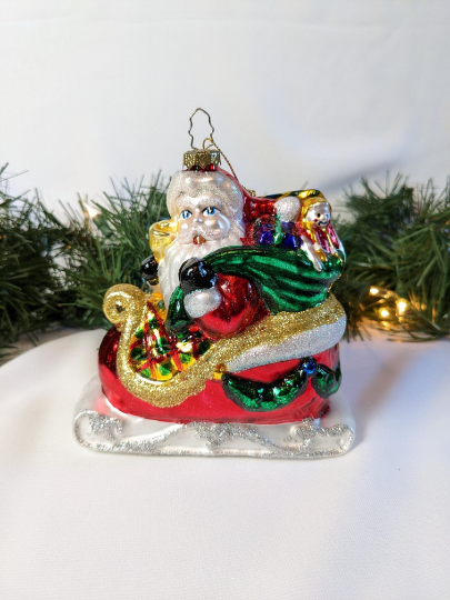 Santa in Sleigh Vintage 1999 BK Ornament