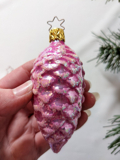 Pink Pinecones Retired Old World Christmas Inge Glas Ornaments