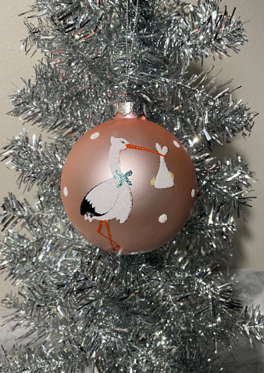 Baby Girl Stork Delivery Ornament