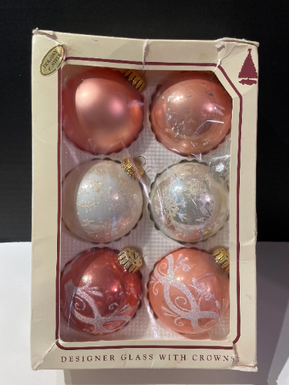 Vintage Krebs Coral Christmas Ornaments