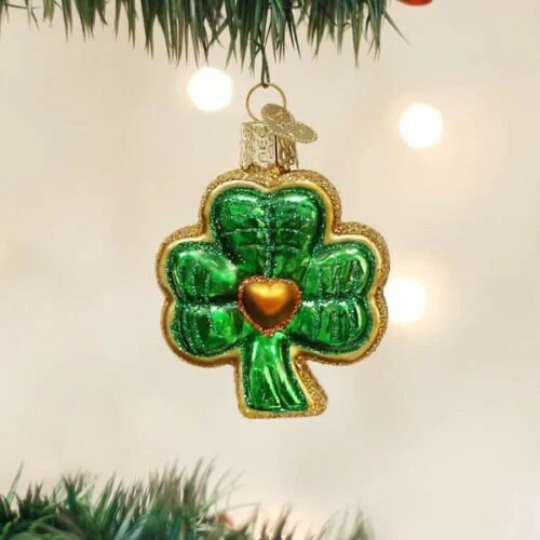 Shamrock Old World Christmas Good luck Ornament Irish