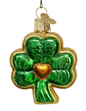 Shamrock Old World Christmas Good luck Ornament Irish