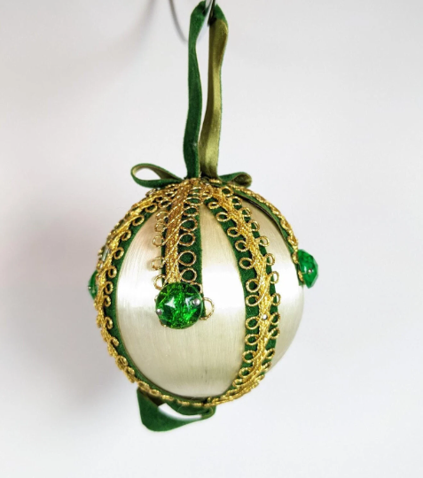 Vintage Beaded Pushpin Christmas Ornament