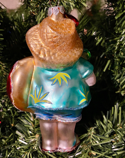 Beach Santa Claus Vacation Christmas Ornament