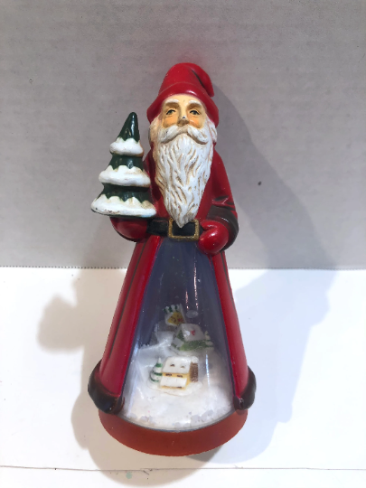 Vintage Father Christmas Winter Village Snow Globe