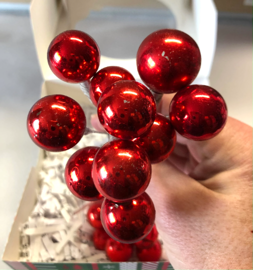 Vintage Red Spray Picks Christmas Ornament