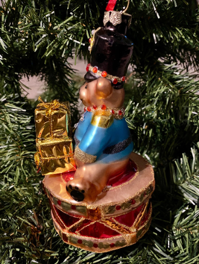 Marching Bear on Toy Drum Christmas Ornament