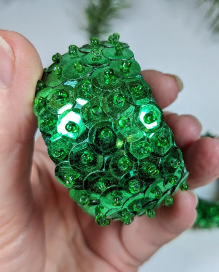 Christmas Green Sequin Napkin Rings