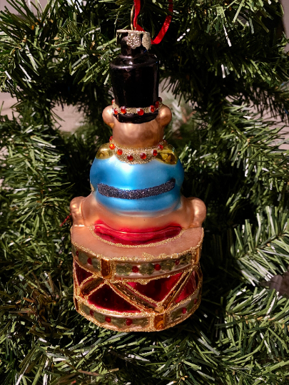 Marching Bear on Toy Drum Christmas Ornament