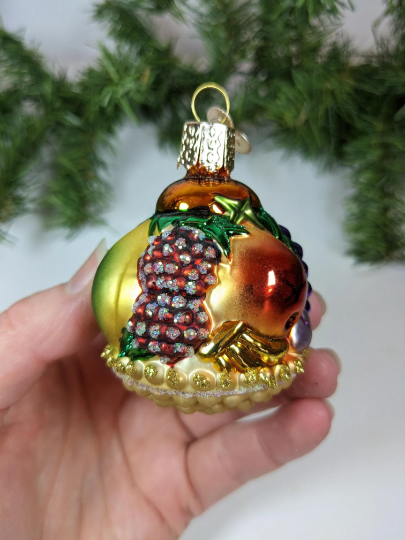 Retired Old World Christmas Fruit Basket Ornament