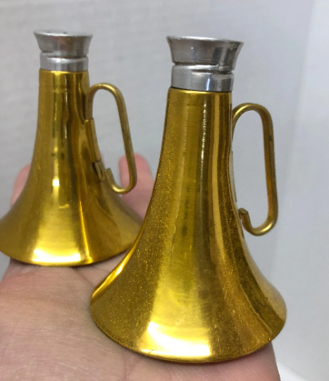 Vintage Bugle Salt and Pepper Shakers