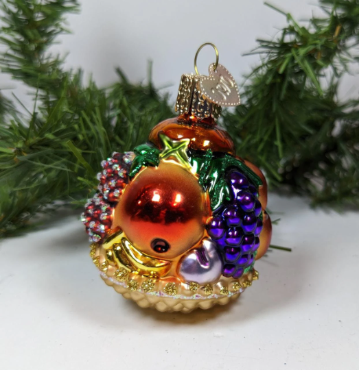 Retired Old World Christmas Fruit Basket Ornament