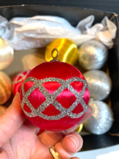 Vintage Satin Christmas Ornaments