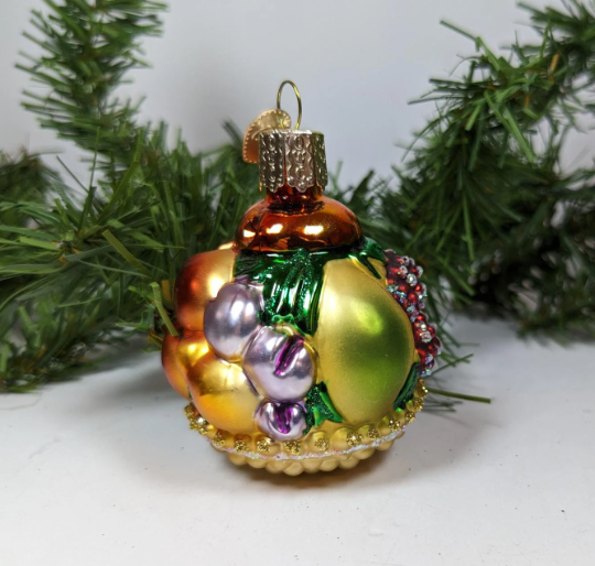 Retired Old World Christmas Fruit Basket Ornament