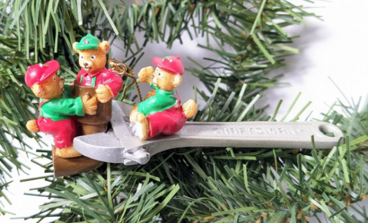 Vintage 1996 Mr. Christmas Craftsman Wrench Bear Ornament