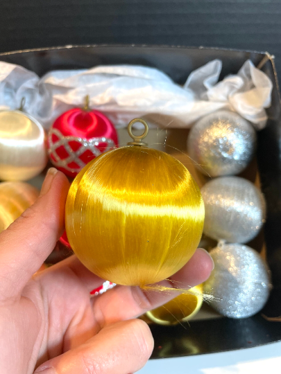 Vintage Satin Christmas Ornaments