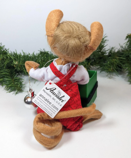 Whimsy Mouse with Ornaments Hand Made Annalee Christmas Doll