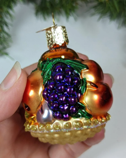 Retired Old World Christmas Fruit Basket Ornament