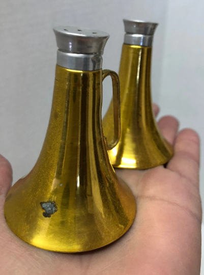 Vintage Bugle Salt and Pepper Shakers