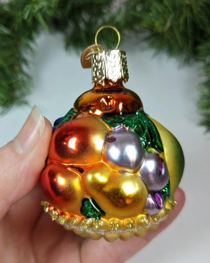 Retired Old World Christmas Fruit Basket Ornament