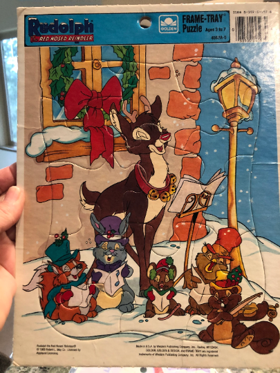 Vintage Rudolph the Red Nosed Reindeer Christmas Puzzle