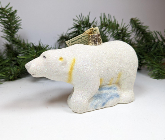 Glistening Polar Bear Retired Old World Christmas Ornament