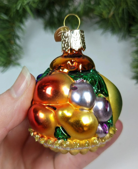 Retired Old World Christmas Fruit Basket Ornament