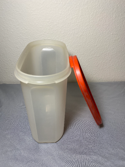 Vintage Tupperware Modular Mates Oval Containers with Red Lids