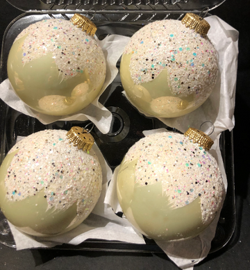 Vintage Krebs Large Snowcapped Christmas Ornaments