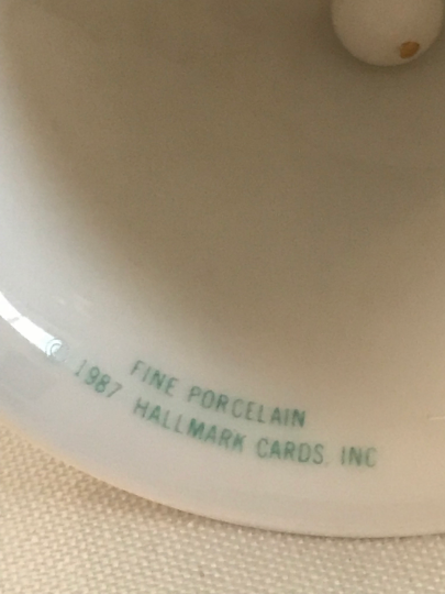 Porcelain 1987 Christmas Bell - Hallmark Keepsake Ornament 1987