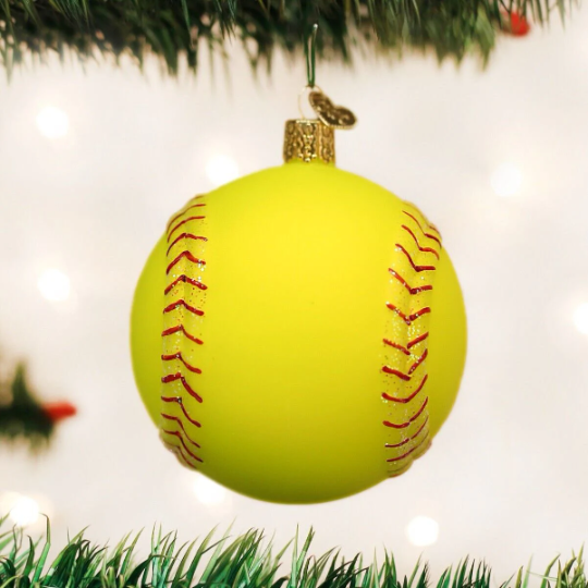 Softball Old World Christmas glass Ornament