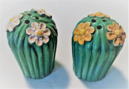 Vintage Cactus Salt and Pepper Shakers