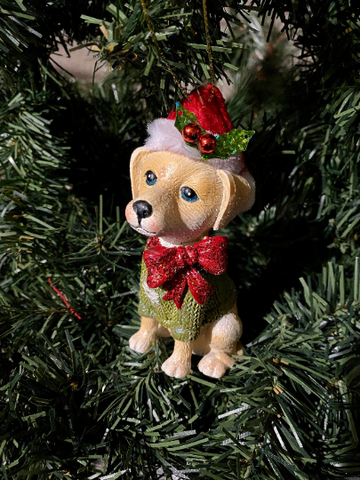 Yellow Lab Christmas Ornament