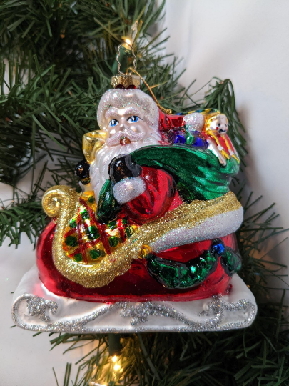 Santa in Sleigh Vintage 1999 BK Ornament