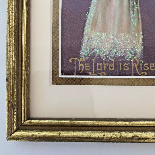 Vintage Framed 1908 "The Lord is Risen" Card