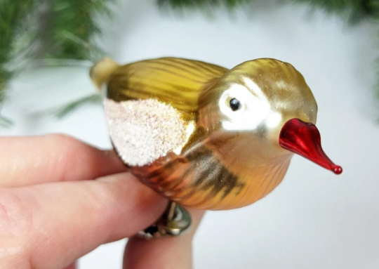 Golden Bird Clip Retired Old World Christmas Ornament