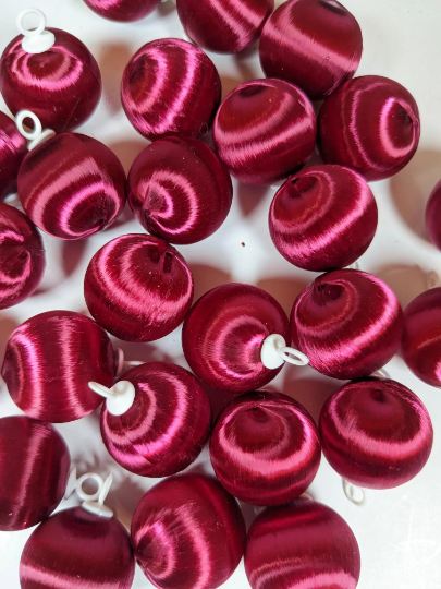 Small Maroon Satin Christmas Ornaments