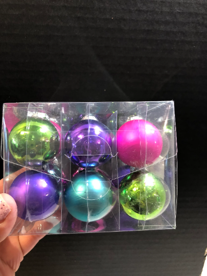 Mini Glass Multicolored Christmas Ornaments